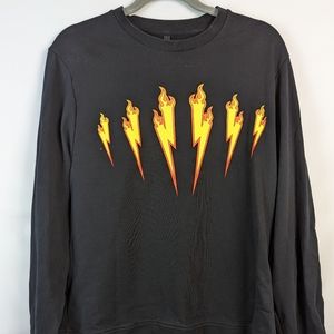Neil Barrett Black Flame Thunderbolt Sweatshirt